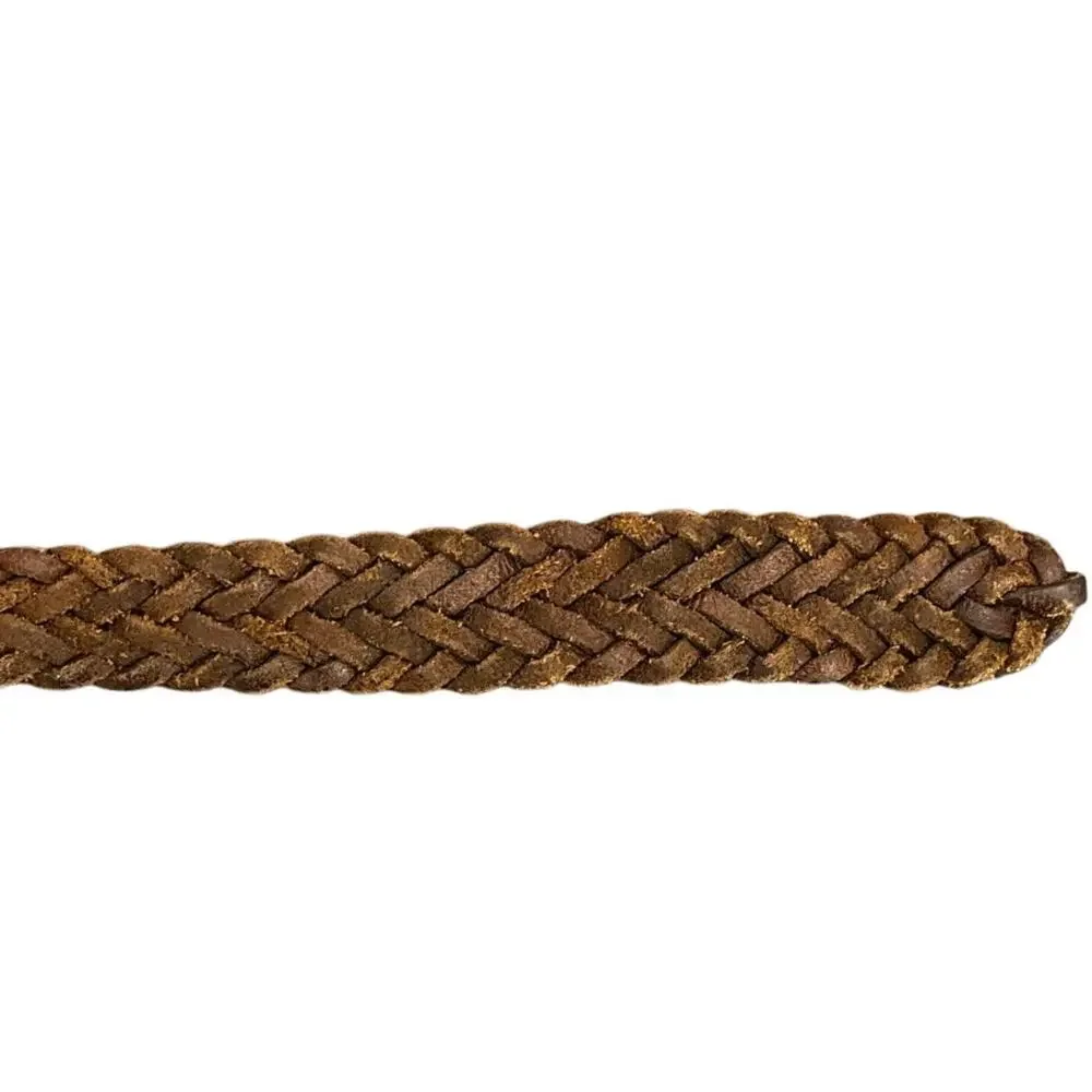 Vintage Dockers Brown Braided Leather Adjustable Belt 41”-45”